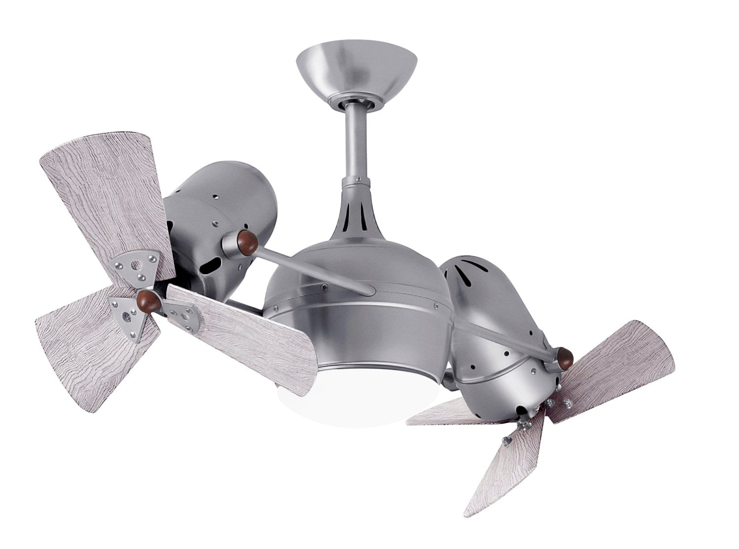With Light Kit-Brushed Nickel-Barnwood Tone Wood Blades by Matthews Fan Company