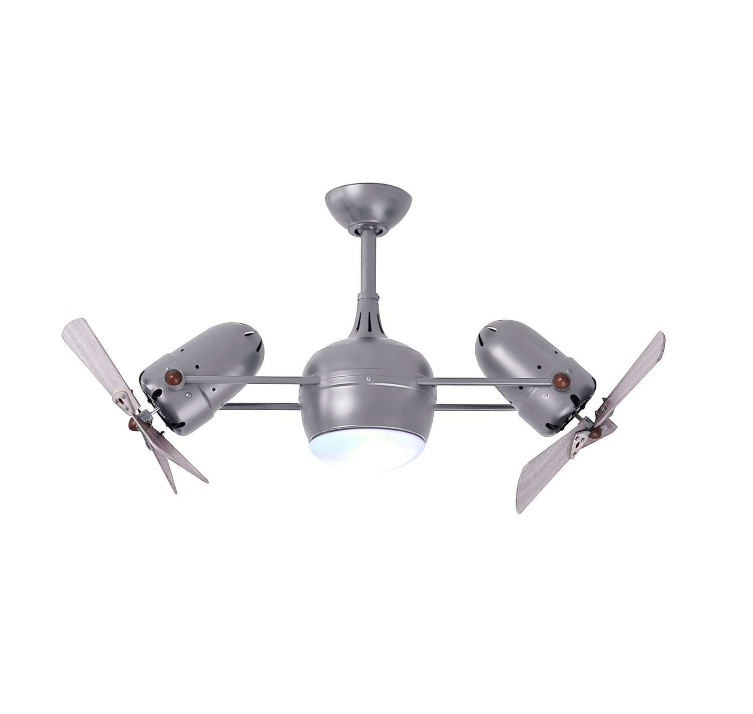 With Light Kit-Brushed Nickel-Barnwood Tone Wood Blades