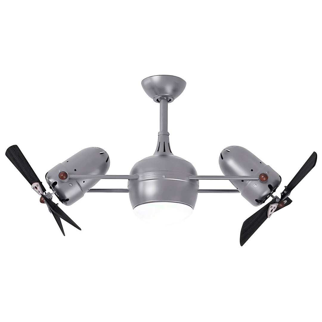 With Light Kit-Brushed Nickel-Matte Black Wood Blades