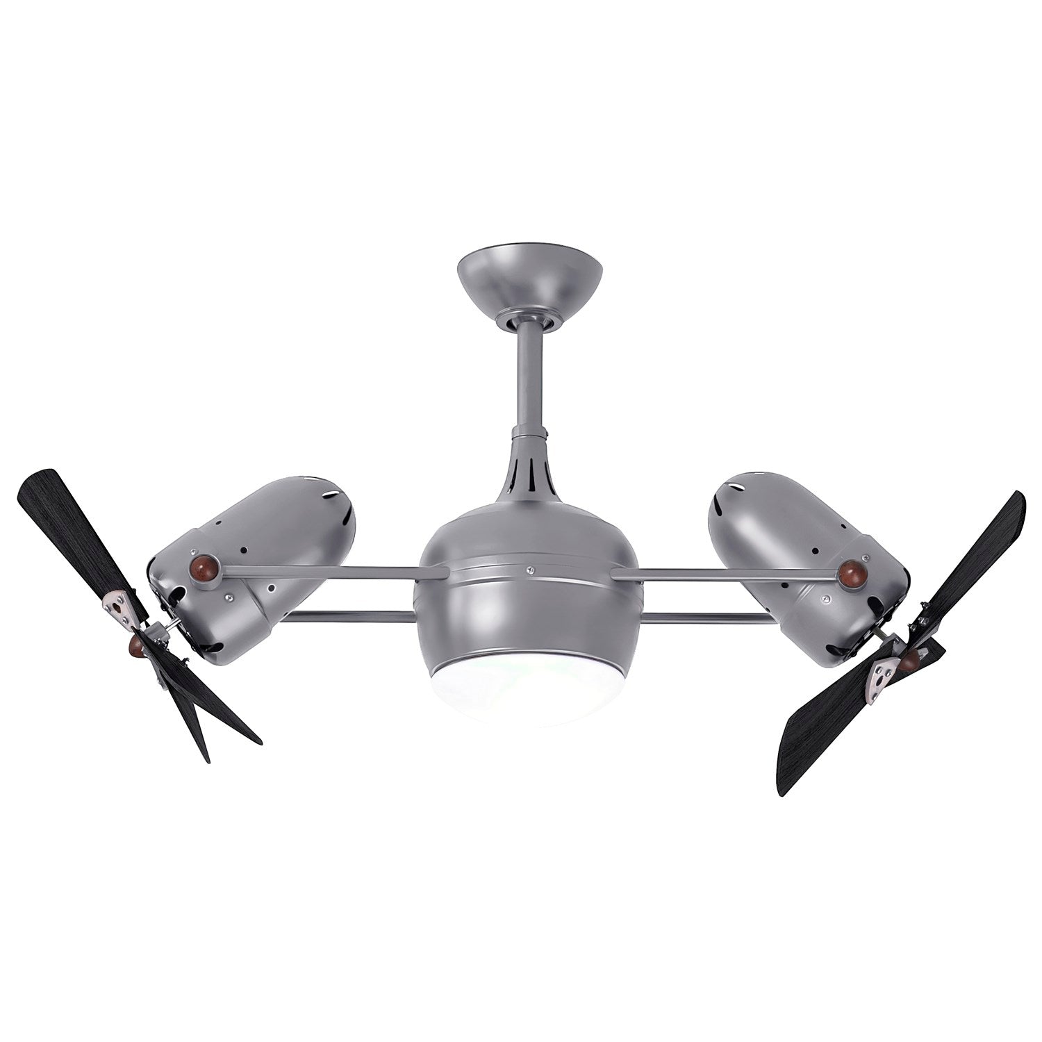 With Light Kit-Brushed Nickel-Matte Black Wood Blades