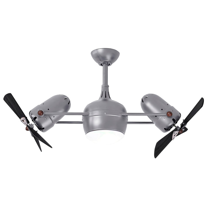 With Light Kit-Brushed Nickel-Matte Black Wood Blades