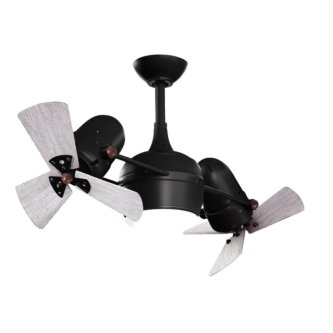 With Light Kit-Matte Black-Barnwood Tone Wood Blades by Matthews Fan Company