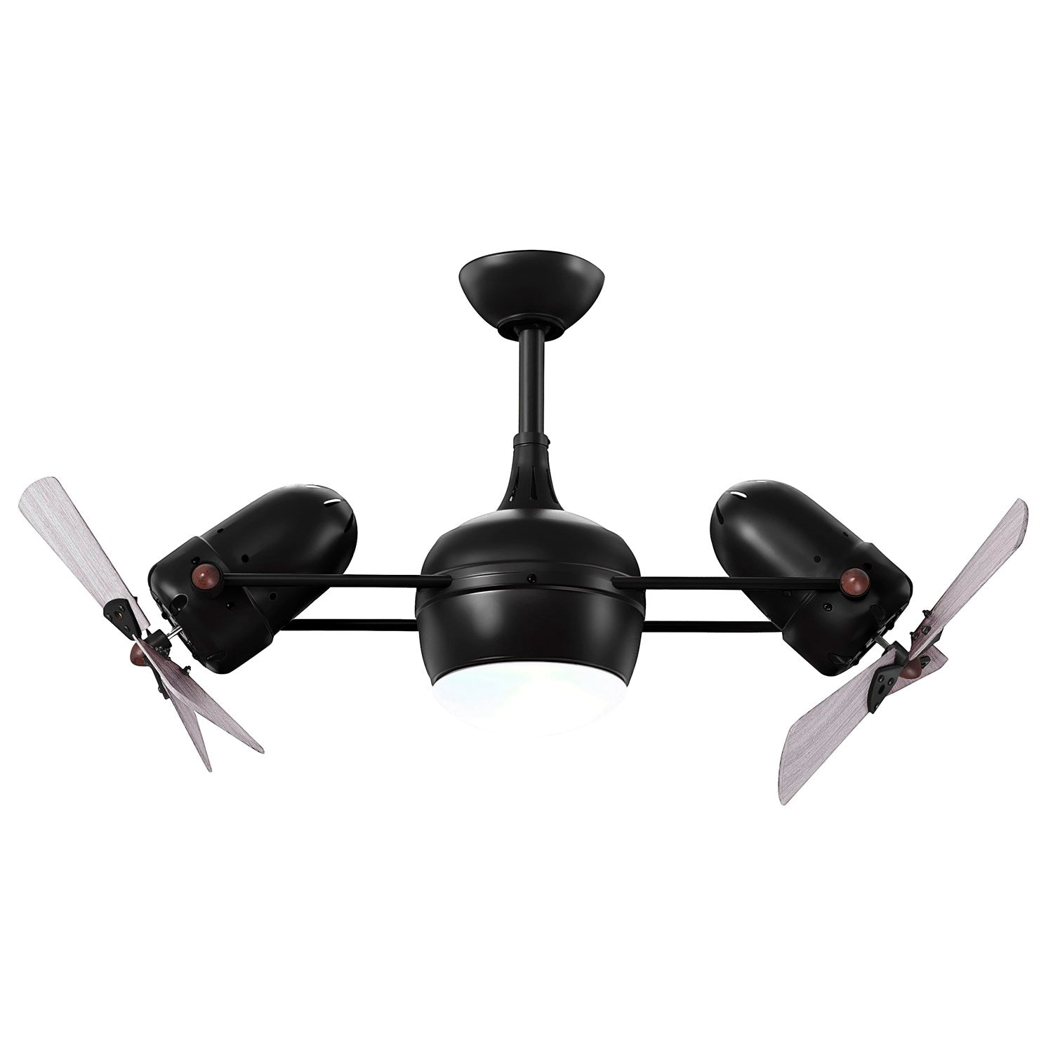 With Light Kit-Matte Black-Barnwood Tone Wood Blades