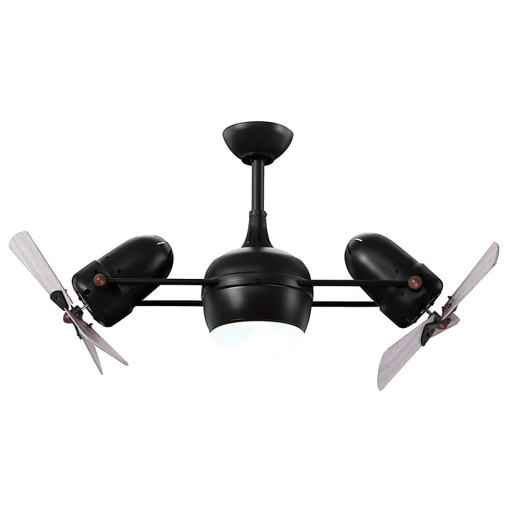 With Light Kit-Matte Black-Barnwood Tone Wood Blades