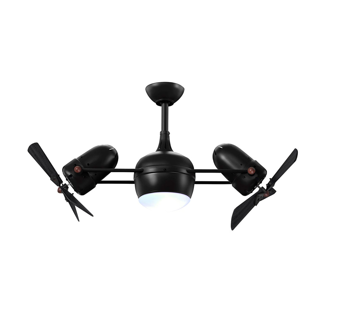 With Light Kit-Matte Black-Matte Black Wood Blades