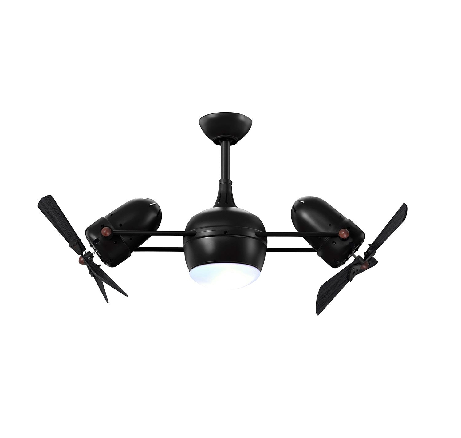With Light Kit-Matte Black-Matte Black Wood Blades