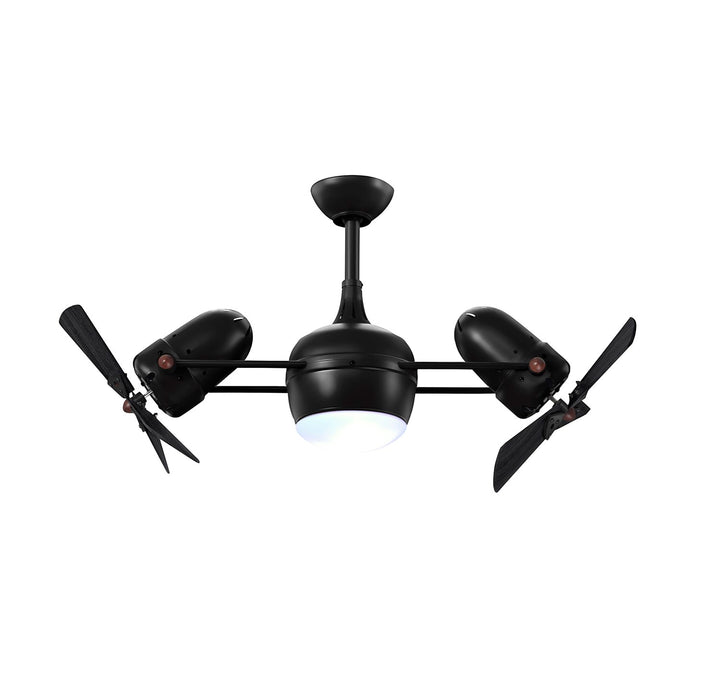 With Light Kit-Matte Black-Matte Black Wood Blades