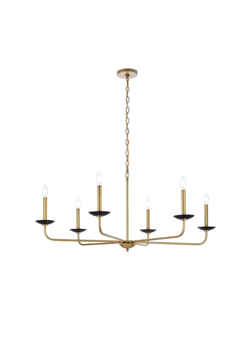 42 Inch Pendant In Black And Brass by Living District
