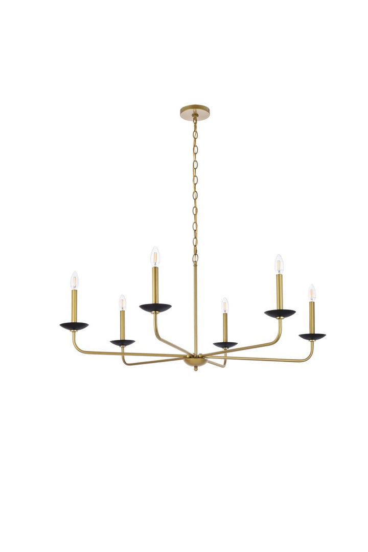 42 Inch Pendant In Black And Brass
