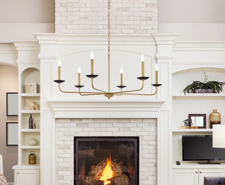 42 Inch Pendant In Black And Brass