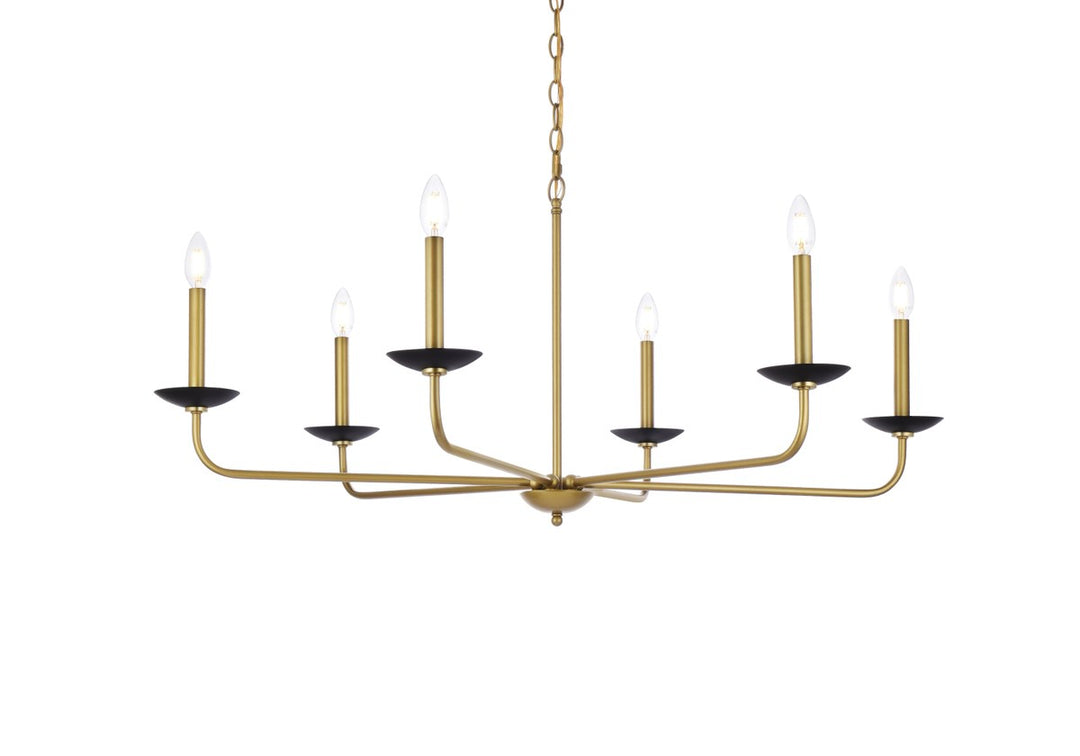 42 Inch Pendant In Black And Brass