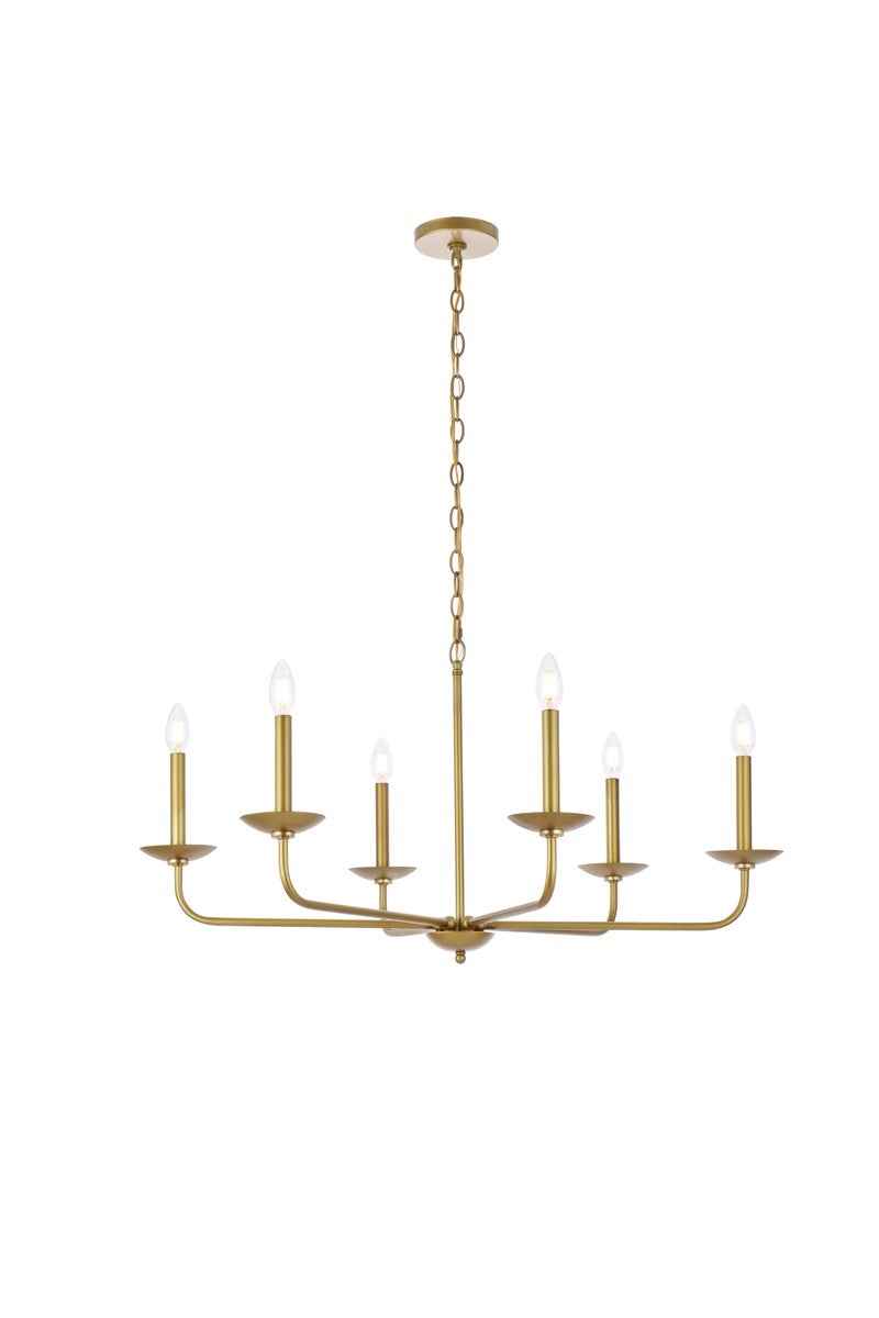 36 Inch Pendant In Brass by Living District
