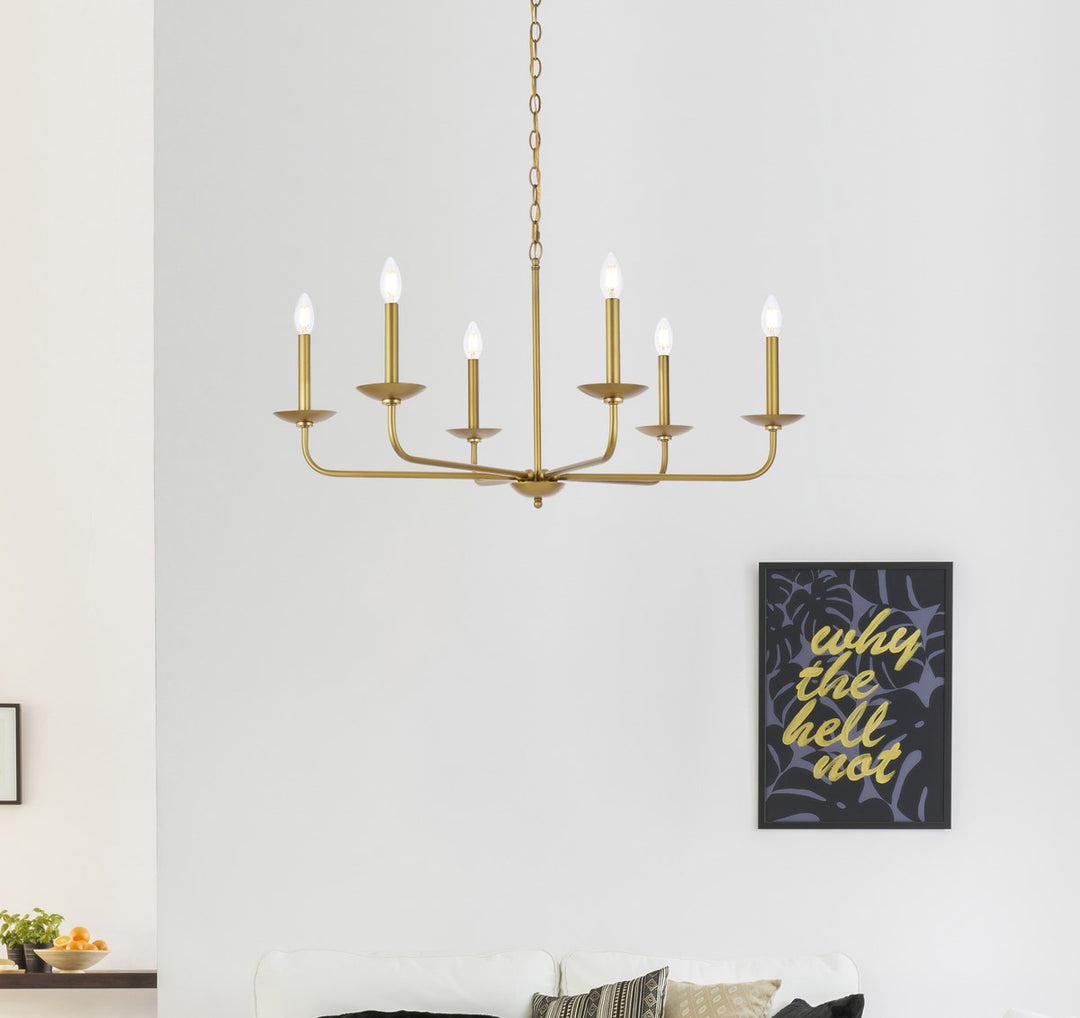 36 Inch Pendant In Brass