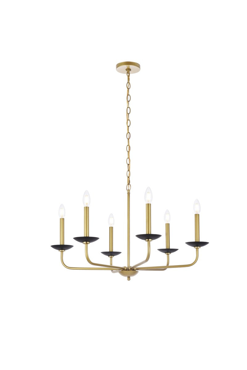 30 Inch Pendant In Black And Brass by Living District