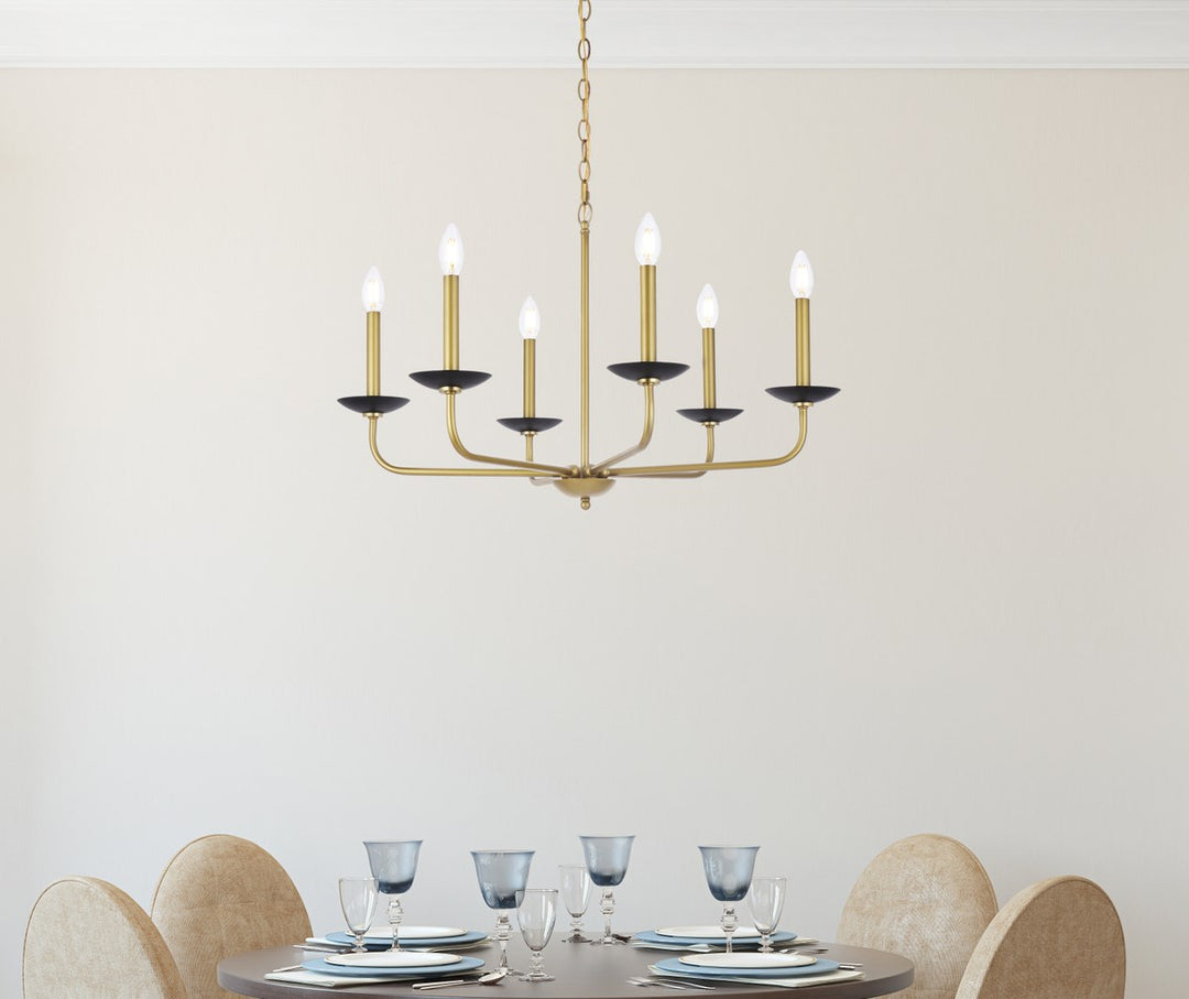 30 Inch Pendant In Black And Brass
