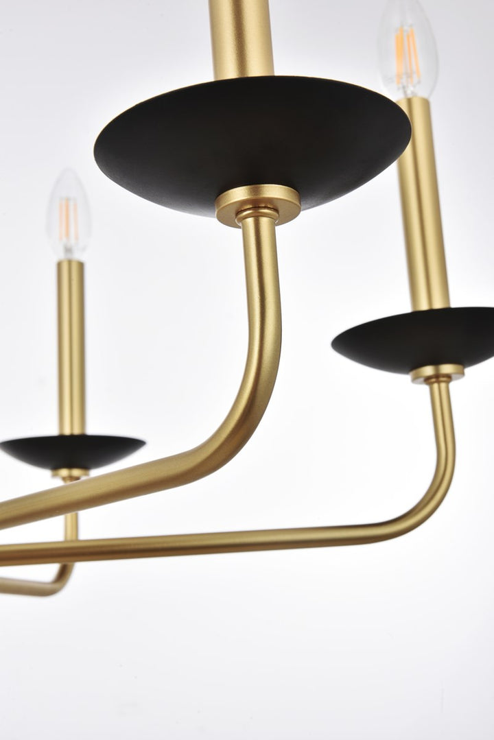 30 Inch Pendant In Black And Brass