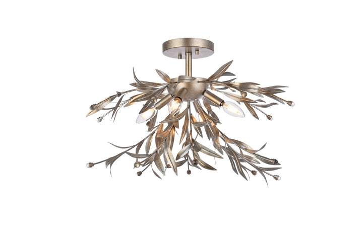 23 Inch Flush Mount In Silver Leaf by Living District