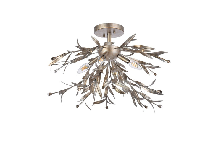 23 Inch Flush Mount In Silver Leaf