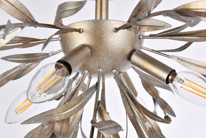 23 Inch Flush Mount In Silver Leaf