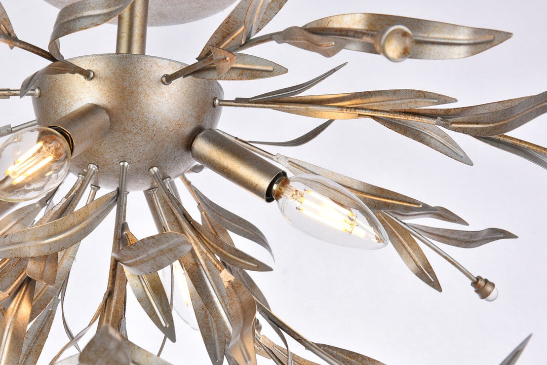 23 Inch Flush Mount In Silver Leaf