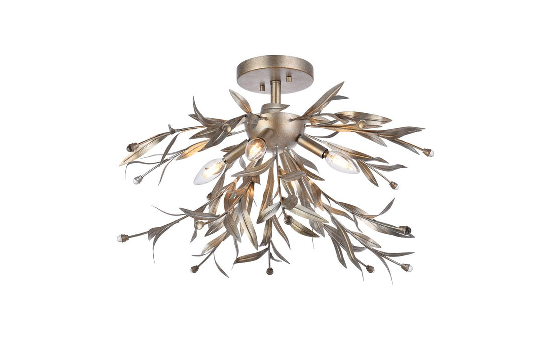 23 Inch Flush Mount In Silver Leaf