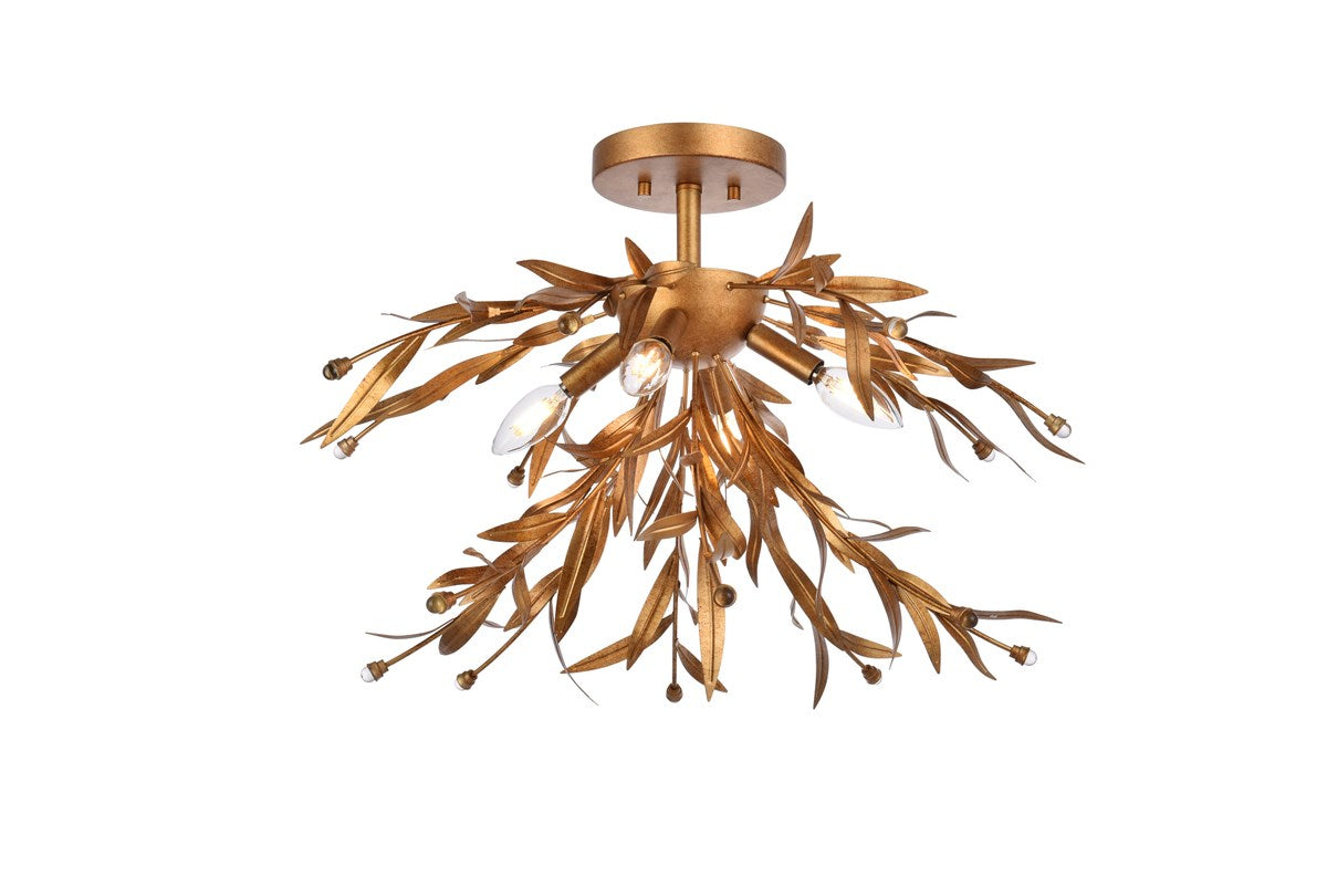 23 Inch Flush Mount In Gold Leaf