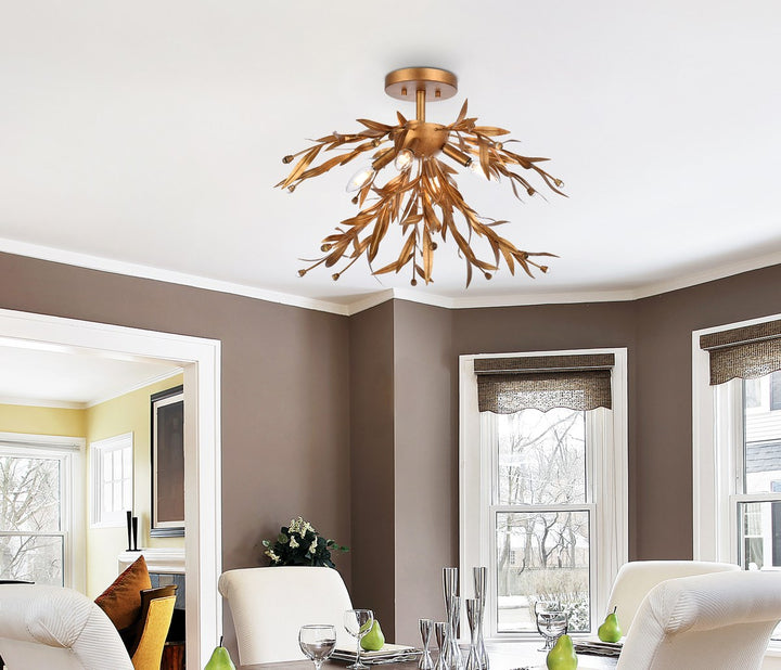 23 Inch Flush Mount In Gold Leaf