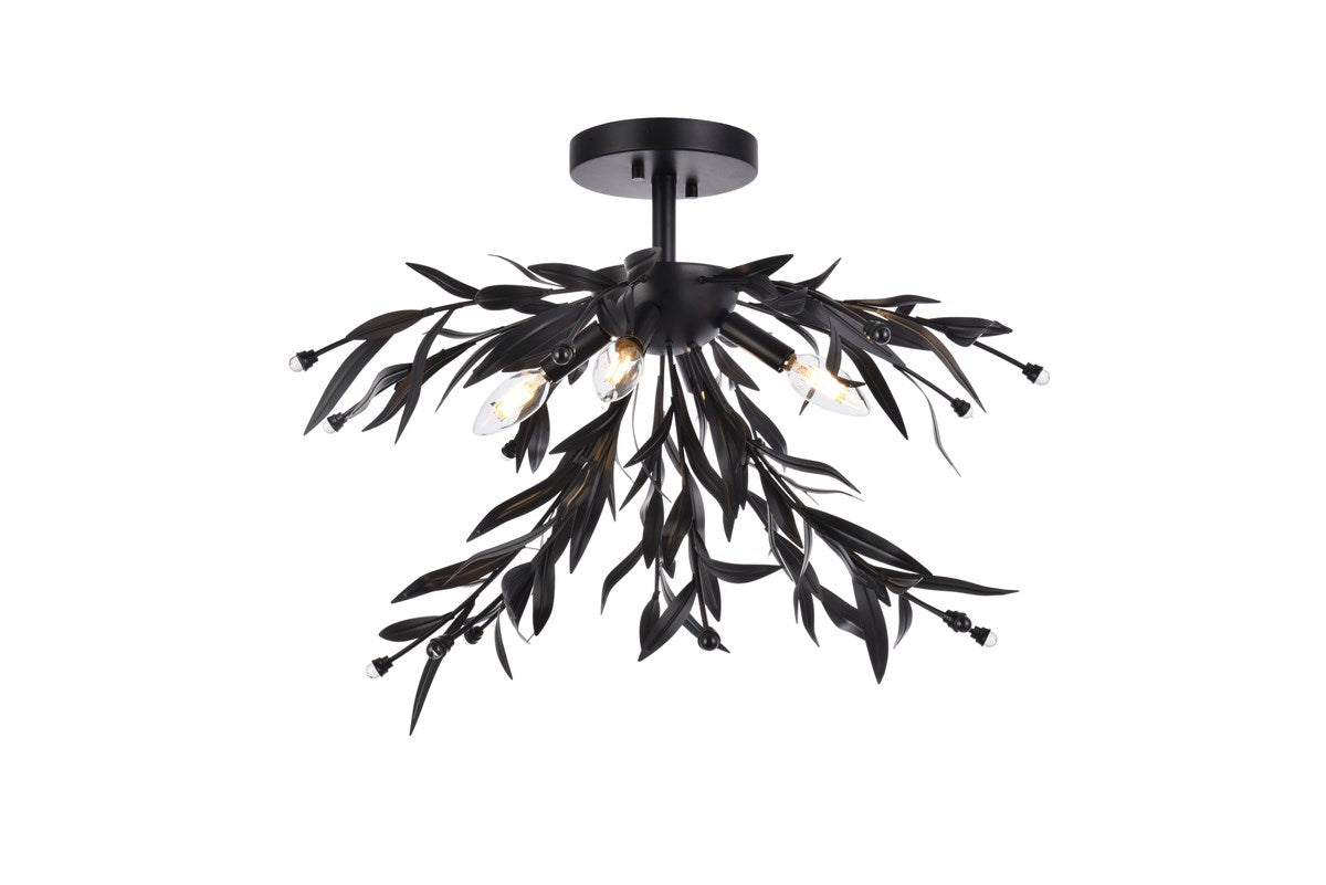23 Inch Flush Mount In Black by Living District