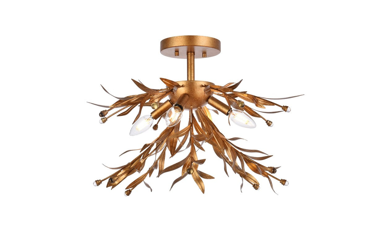 18.5 Inch Flush Mount In Gold Leaf by Living District