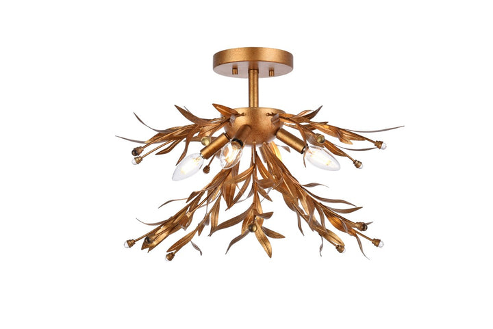 18.5 Inch Flush Mount In Gold Leaf by Living District