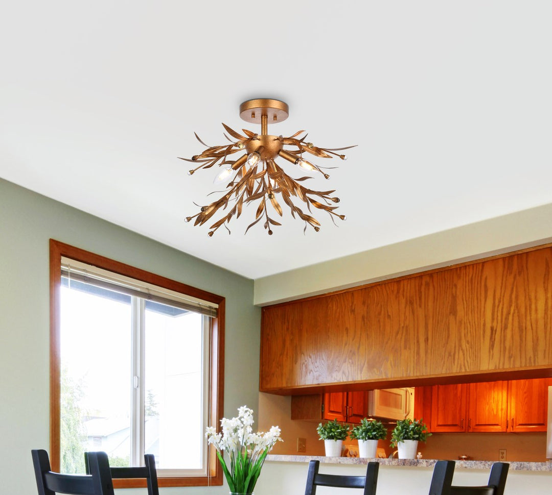18.5 Inch Flush Mount In Gold Leaf