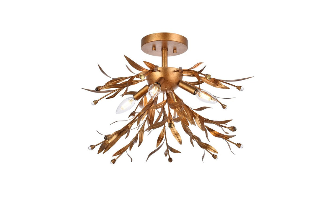 18.5 Inch Flush Mount In Gold Leaf