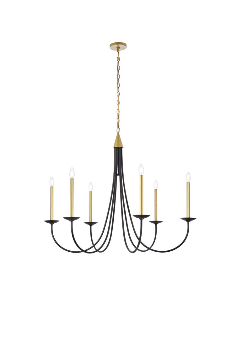 42 Inch Pendant In Black And Brass by Living District