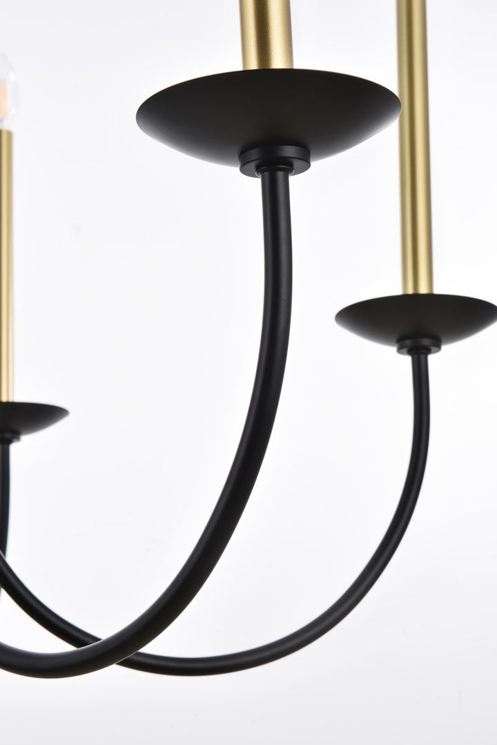 42 Inch Pendant In Black And Brass
