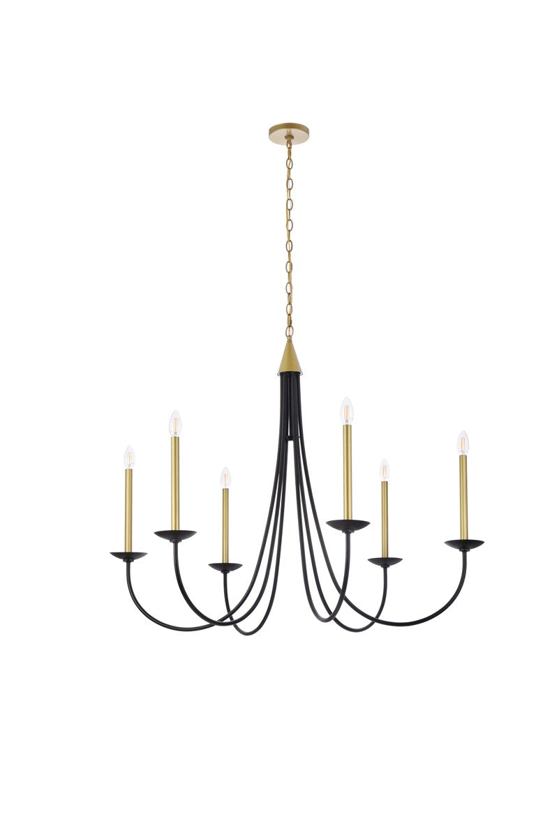 42 Inch Pendant In Black And Brass