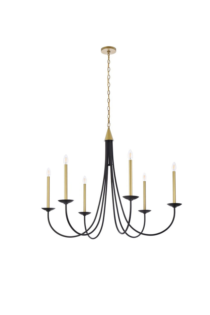 42 Inch Pendant In Black And Brass