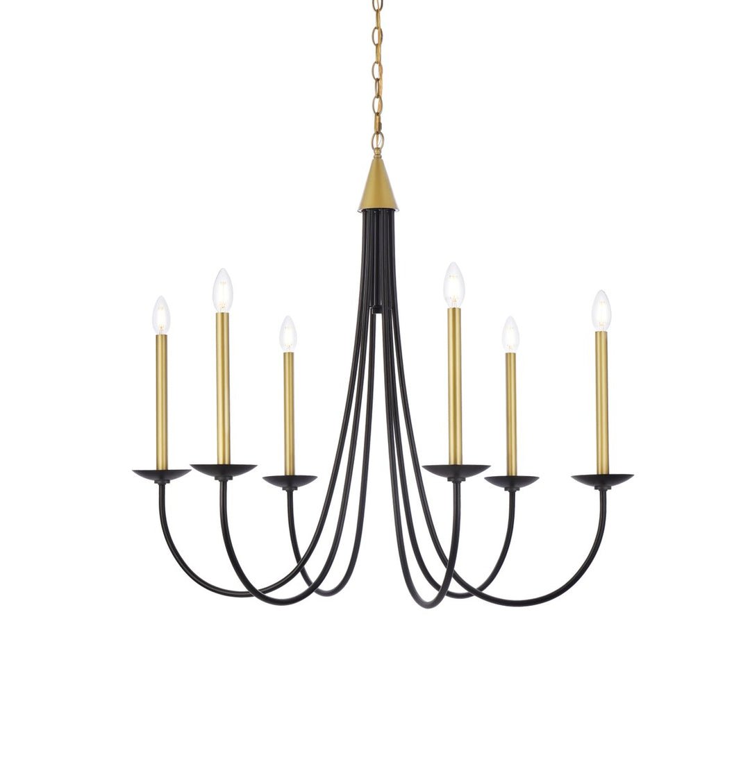 36 Inch Pendant In Black And Brass
