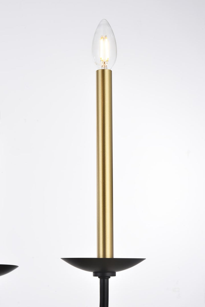 36 Inch Pendant In Black And Brass