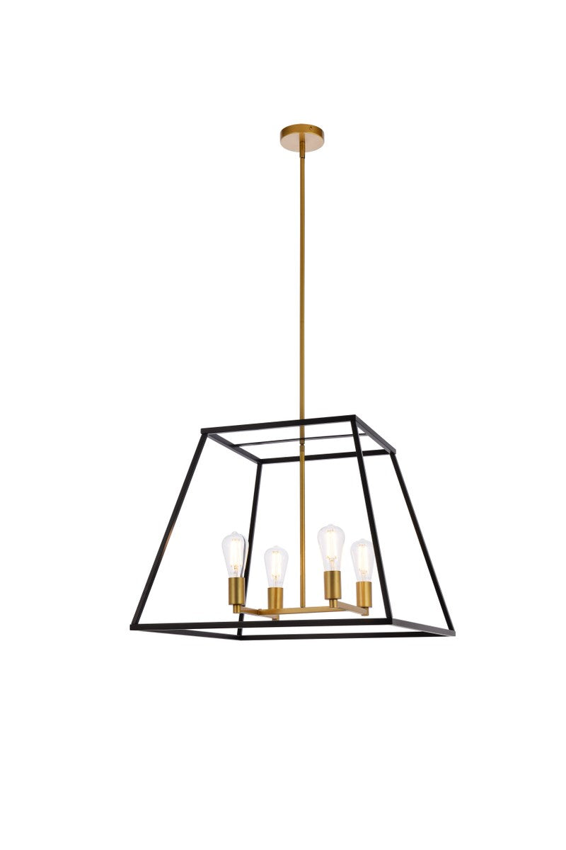 24 Inch Pendant In Black And Brass by Living District