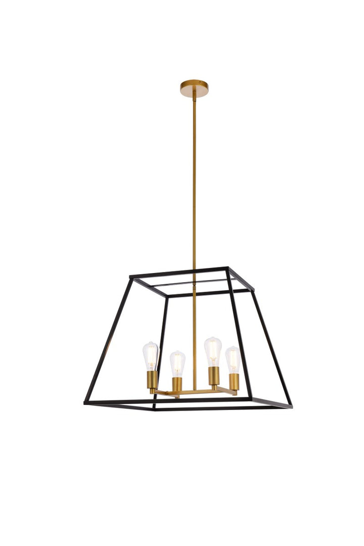 24 Inch Pendant In Black And Brass by Living District