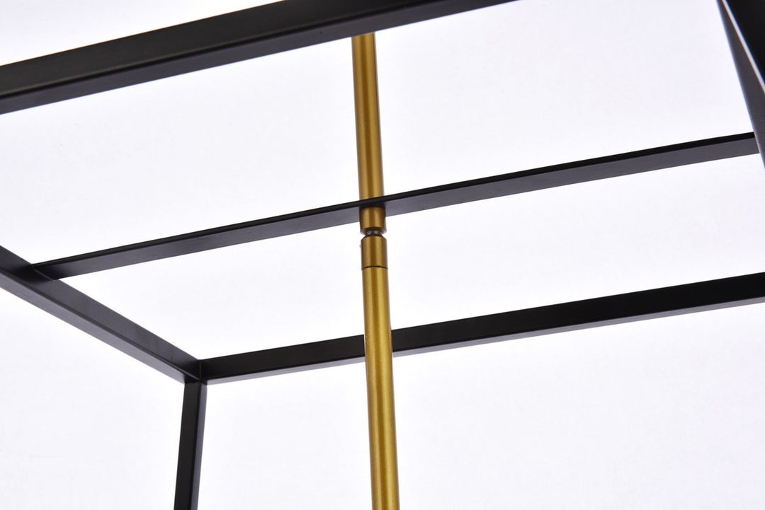 24 Inch Pendant In Black And Brass