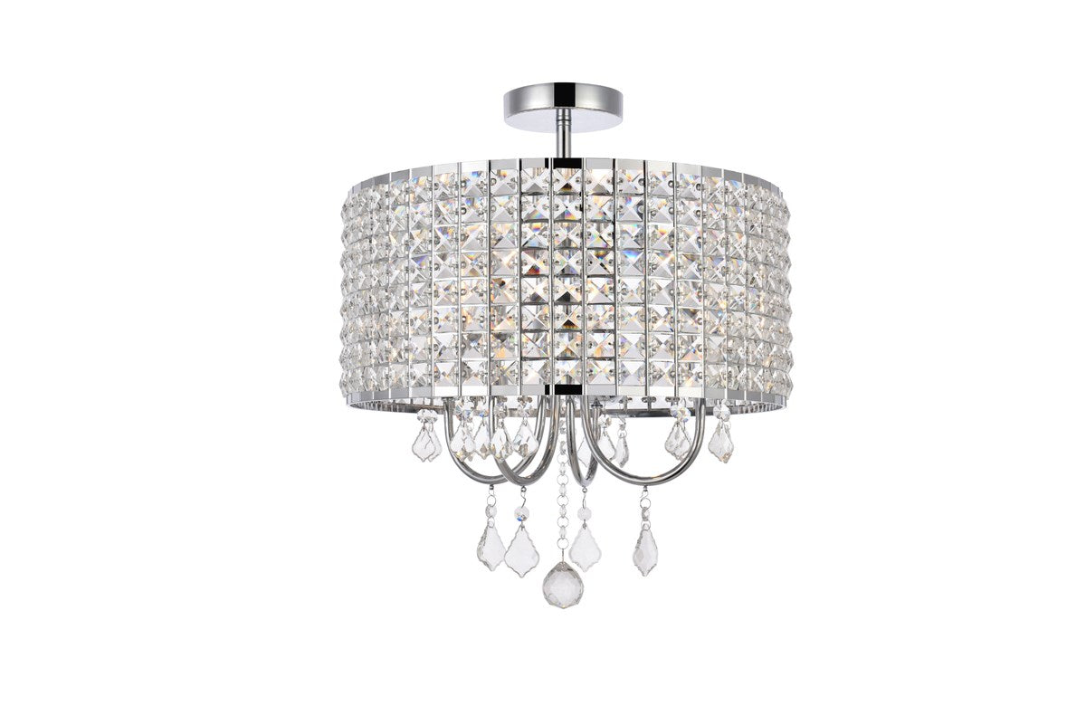 17 Inch Flush Mount In Chrome by Living District