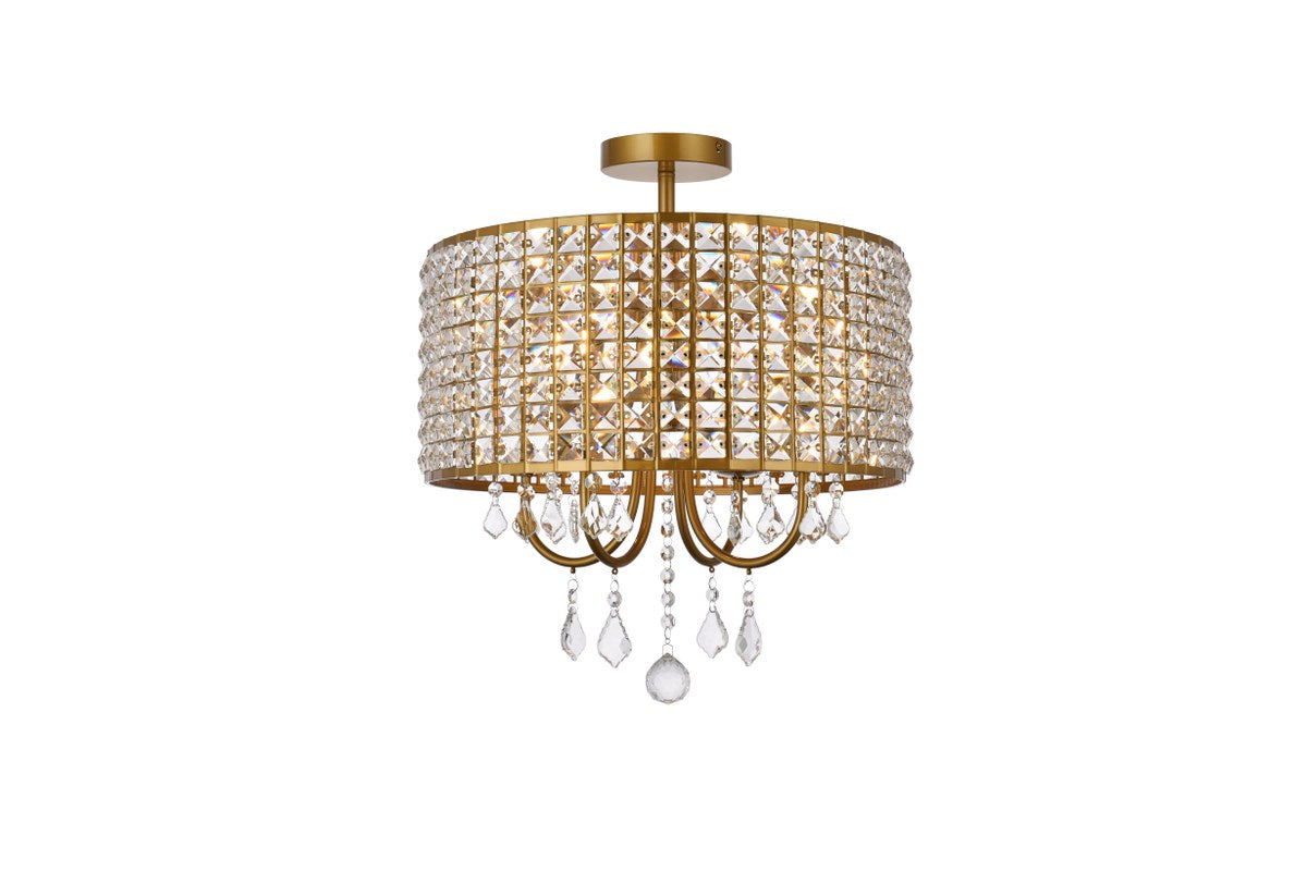 17 Inch Flush Mount In Brass by Living District