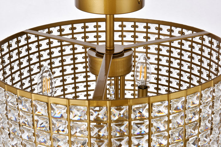 17 Inch Flush Mount In Brass