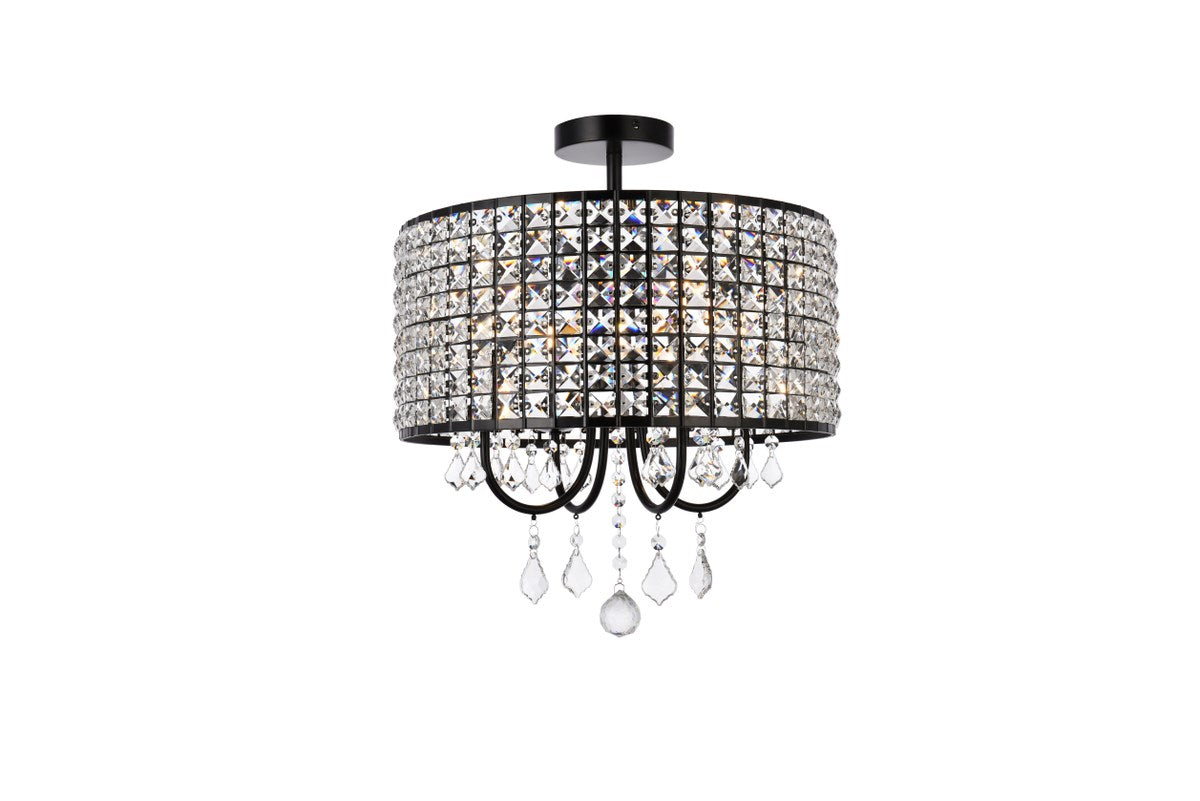 17 Inch Flush Mount In Black by Living District