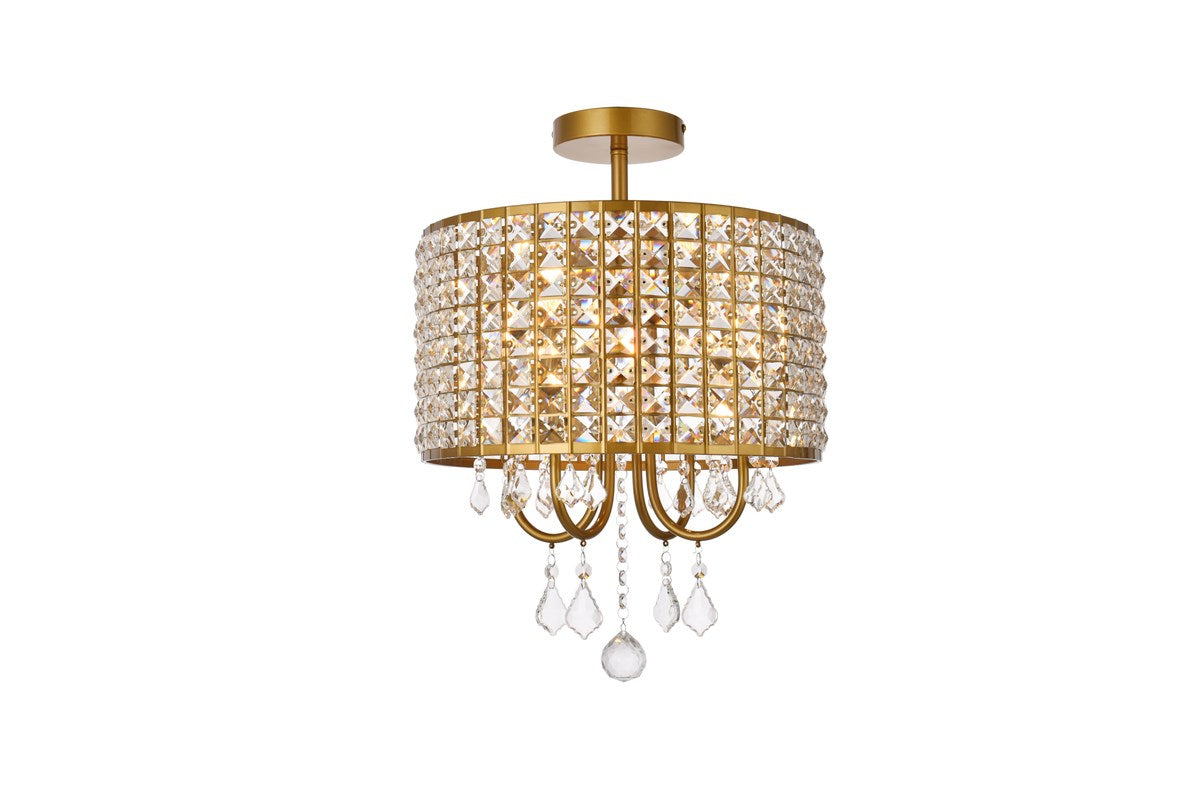 14 Inch Flush Mount In Brass by Living District