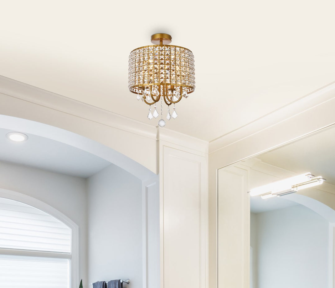 14 Inch Flush Mount In Brass