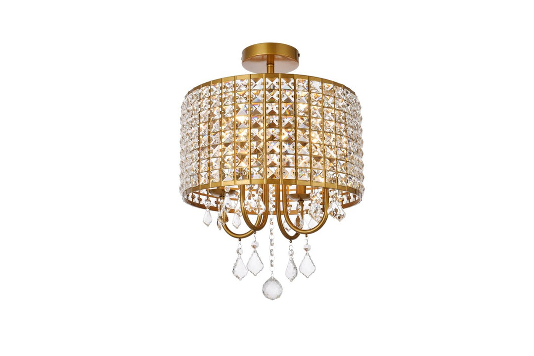 14 Inch Flush Mount In Brass