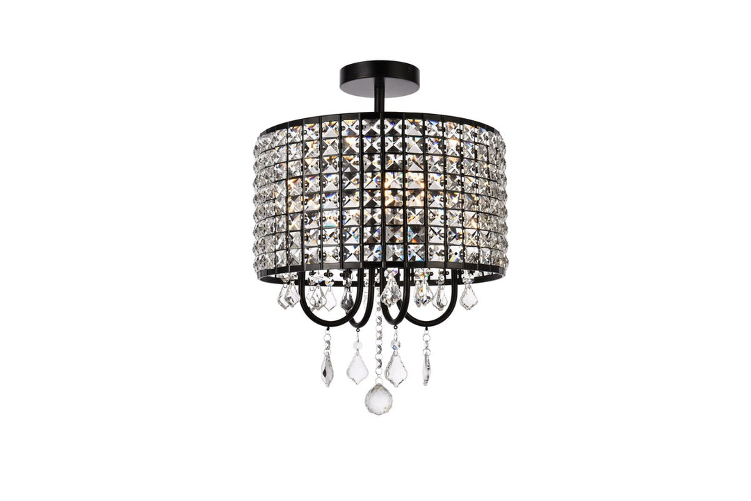 14 Inch Flush Mount In Black by Living District