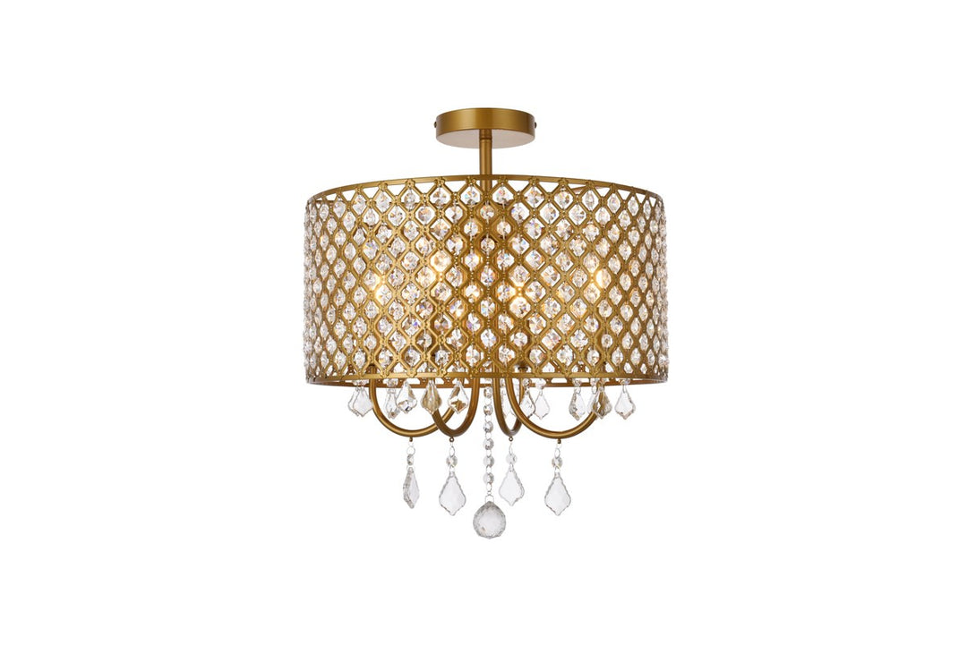 17 Inch Flush Mount In Brass by Living District